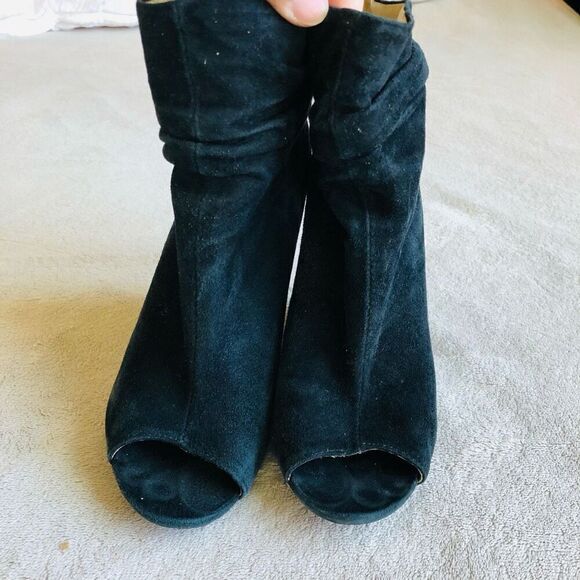 Chinese Laundry by Kristin Cavallari Black Suede Laurel Peep Toe Bootie - Picture 2 of 13